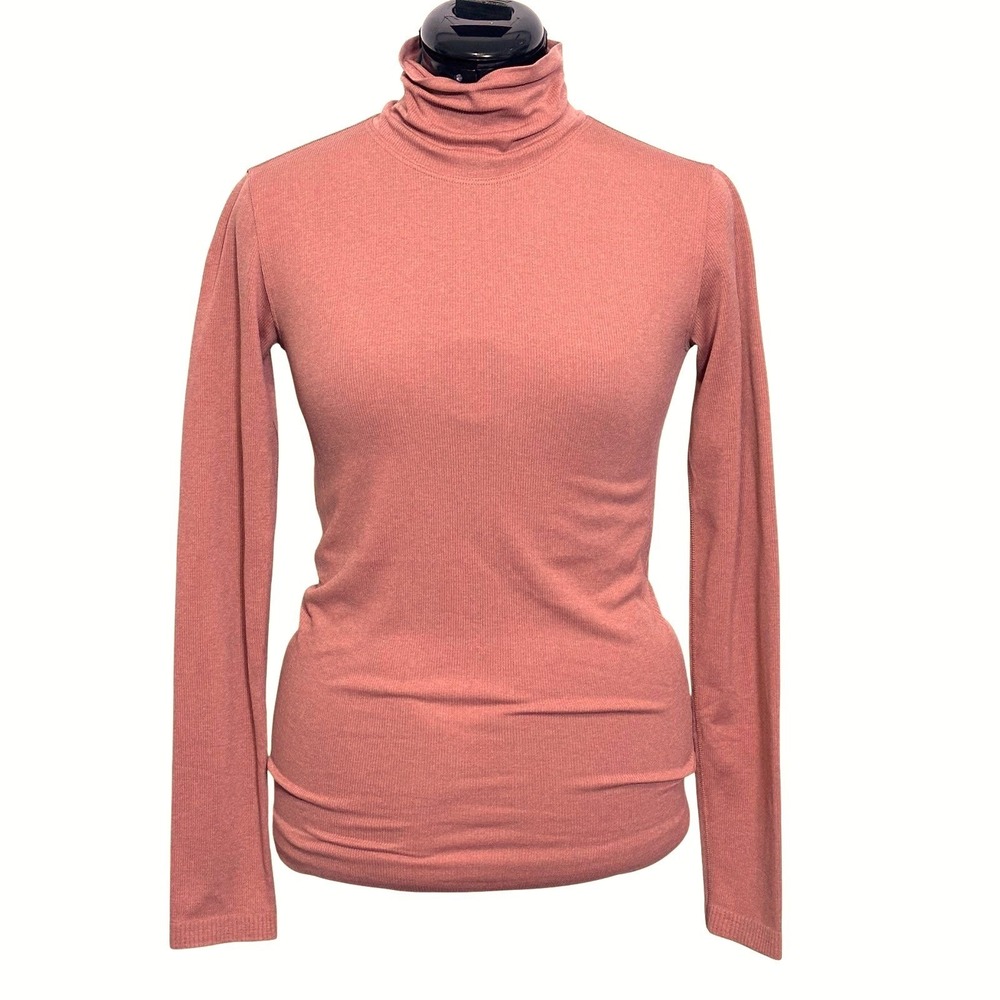 Lululemon Womens Yin Vibes Turtleneck Ribbed Long Sleeve Top‎ copper clay W3CJ6S